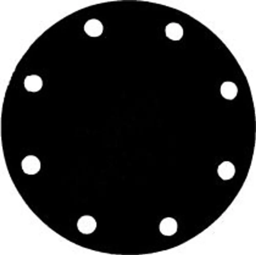 Schwarze Flanschdichtung mit gleichmäßigen Löchern am Rand. Produkt von Juratherm, geeignet für verschiedene Anwendungen im Maschinenbau.